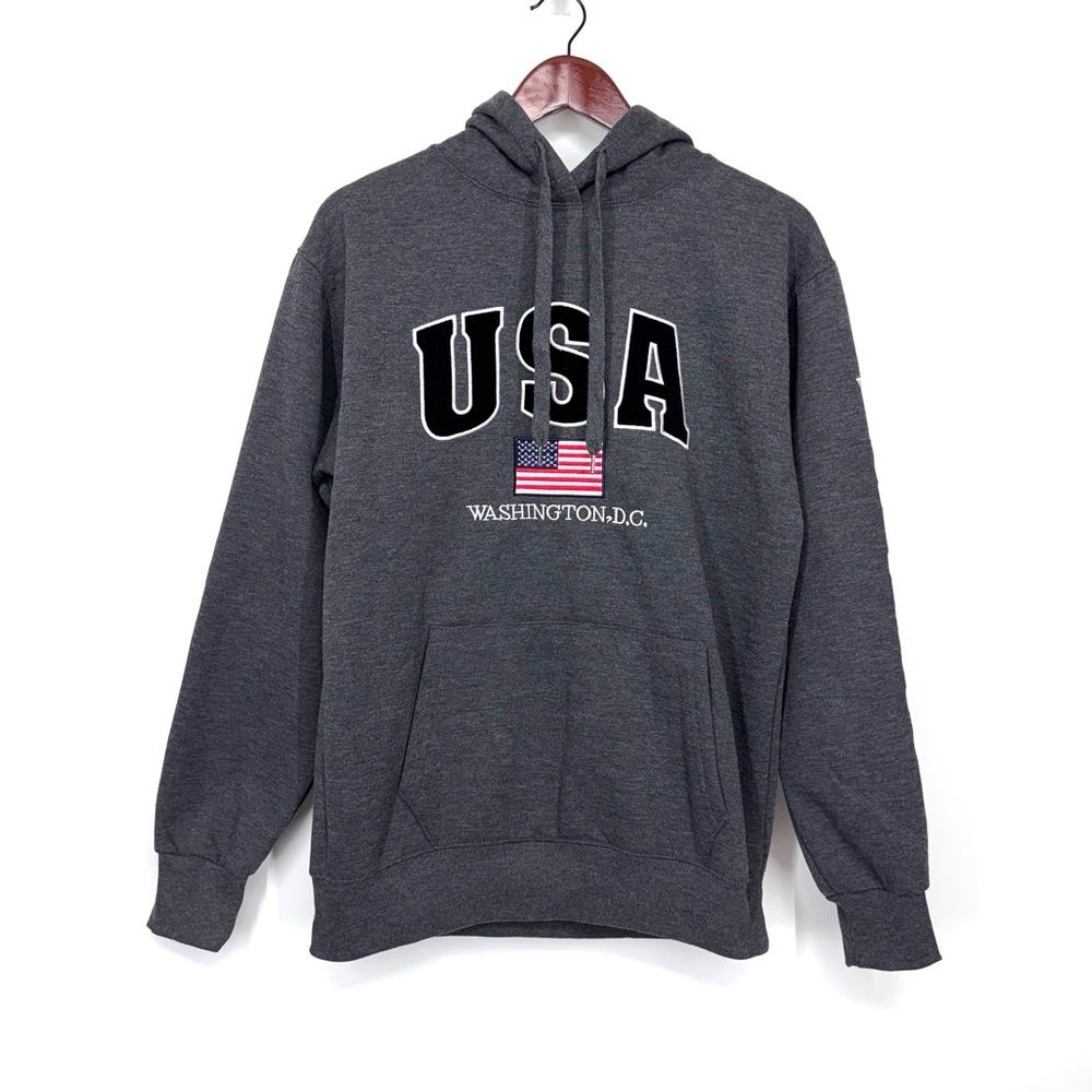 DC One Embroidered Washington D.C. USA Flag Hoodie Unisex Size Medium